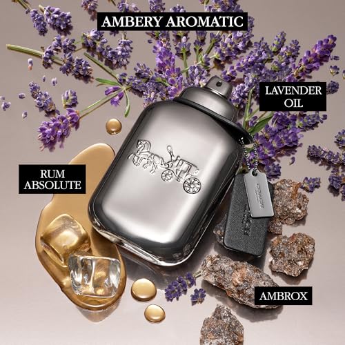 Image of COACH - Pure Platinum Parfum - Men's Fragrance - Ambery Aromatic - With notes of Lavender Oil, Rum Absolute & Ambrox
