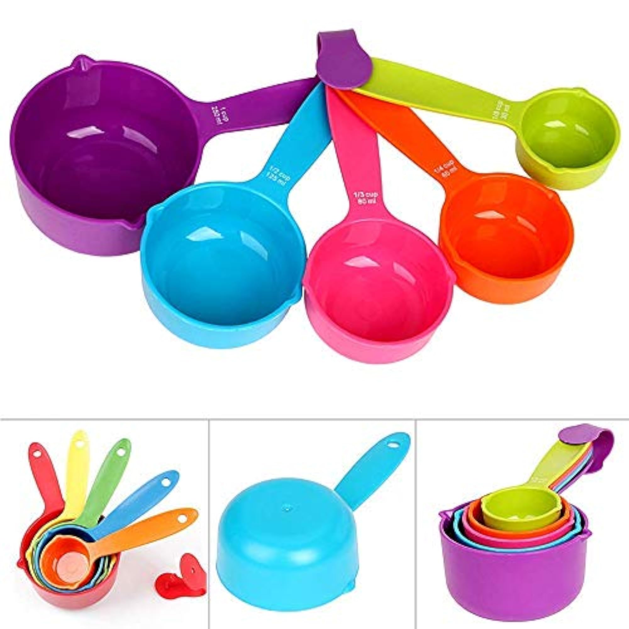 Plastic Baking Measurement Measuring Cups and Spoons Set, 10 Pieces