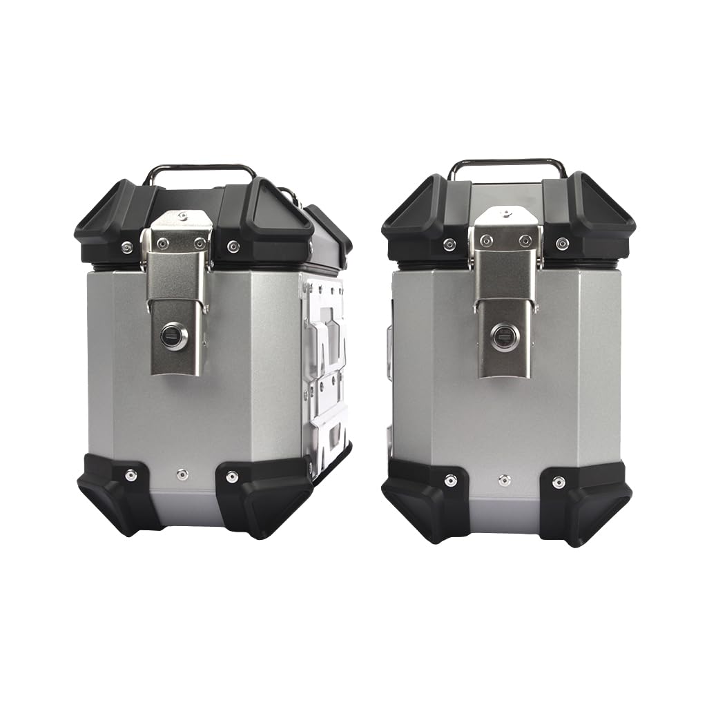 SWEER 1 Pairs 18L Universal Motorcycle Rear Top Box Side Luggage Case Motos Storage Trunk Lock Travel Toolbox Aluminum Alloy Side Box