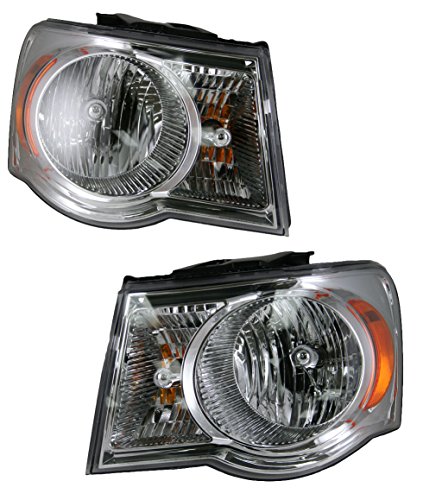 Image of TRQ Headlight Assembly Set CH2502179 CH2503179 Compatible with 2007-2009 Chrysler Aspen