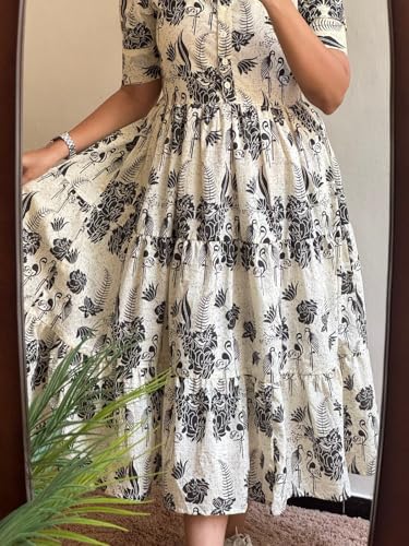 Image of Women's Rayon Printed Anarkali Kurta for Women and Girls, Regular Wear