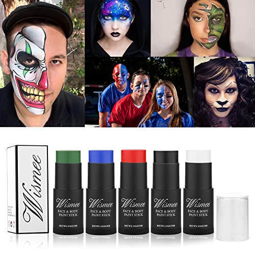 Wismee White Face Paint Stick (0.75Oz) White Concealer Non-Toxic Oil Based Clown White Face Makeup Body Paint Sticks High Pigmented White Makeup Crayons For Halloween Special Effect Sfx Makeup #TOP4