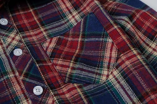 Image of Betusline Boy and Men Button Down Plaid Shirt | Soft,Breathable and Comfortable Fabric