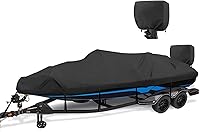 Vista 1 de Funda impermeable para barco de 1200D - Se adapta a botes de 17' a 19' pies de lubina, casco V, tres cascos, pesca y esquí, Runabout Bowrider - Lona
