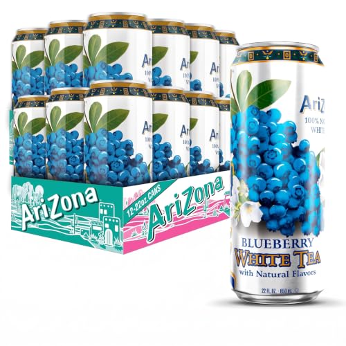 AriZona Blueberry White Tea - Big Can, 22 Fl Oz (24 Pack)
