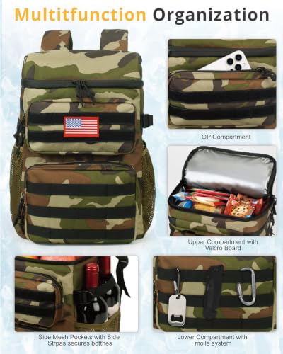 Image of Tactical Backpack Cooler for Men,25L Insulated Lunch Ice Chest for Work