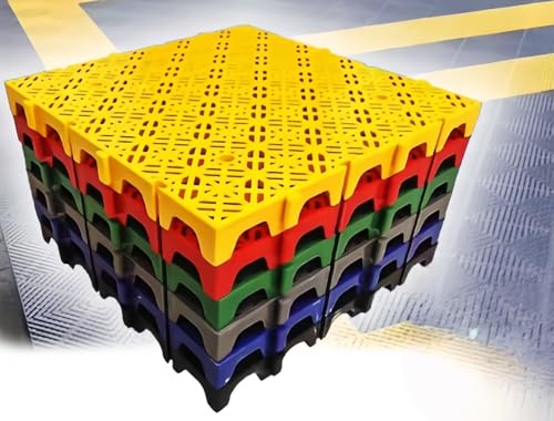 Gamire ガレージ フロアタイル DIY 連結式フロアマット ガレージタイル PP製 40cm×40cm×3cm 耐摩耗 耐荷重 はめ込み施工 お手入れ簡単 置くだけ 通気性 フロアタイル洗車 車庫マット バイク 連結可能 接着剤不要 組立簡単 駐車場