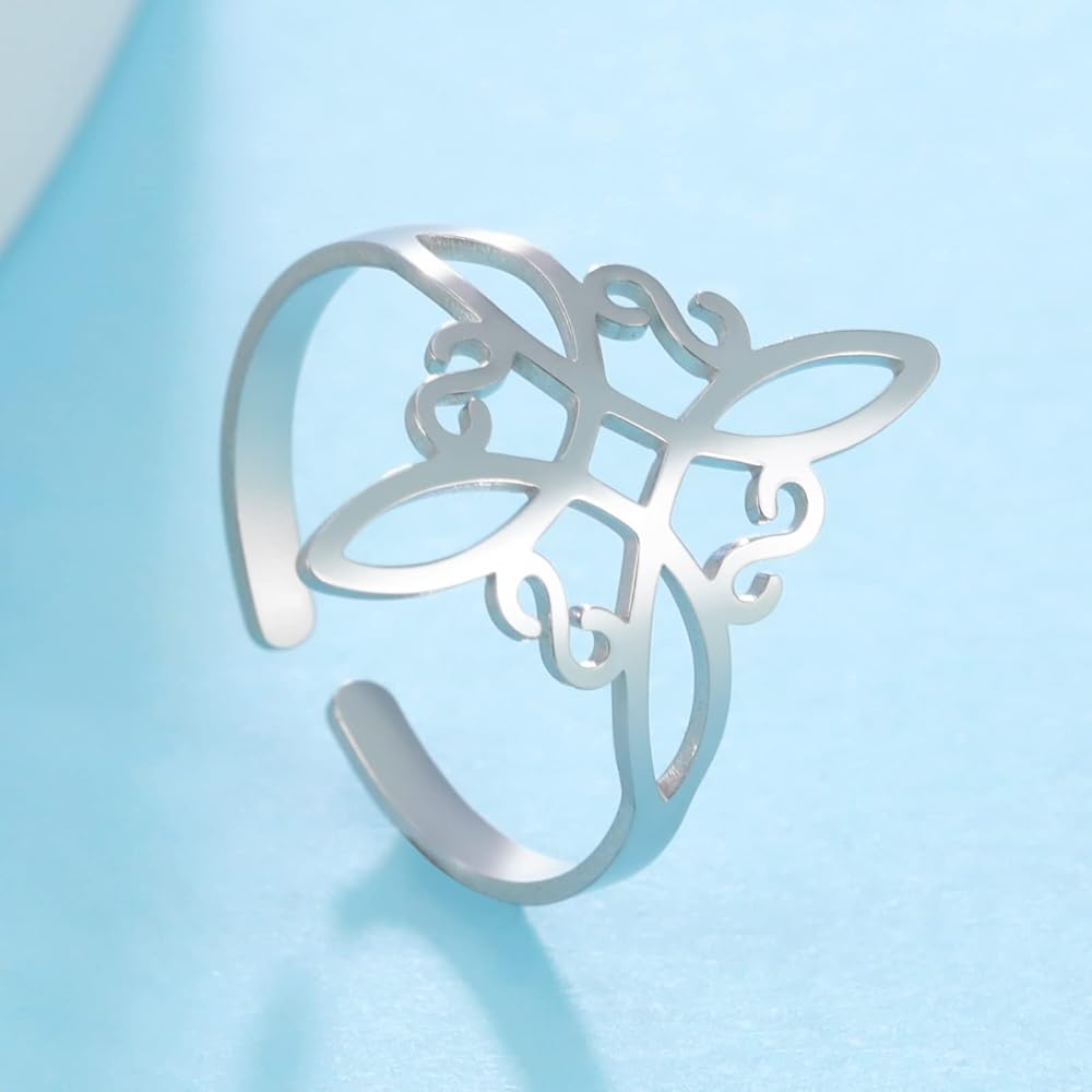 Anello Nodo Da Strega Regolabile In Lega Di Zinco – Simbolo Di Protezione E Amore Eterno, Regalo Perfetto Per Donna