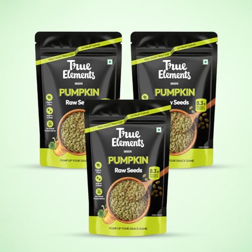 Image of True Elements Pumpkin Raw Seeds 100g Pack of 3 - AAA Grade | Pumpkin Seeds for Eating | Immunity Booster and Fiber Rich