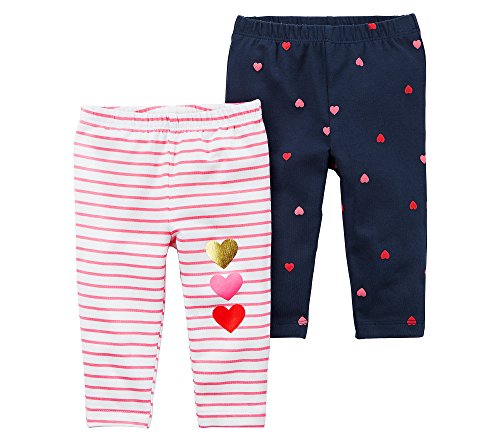 Pantalon bébé fille lot de 2 vêtements naissance coton imprimé cœur