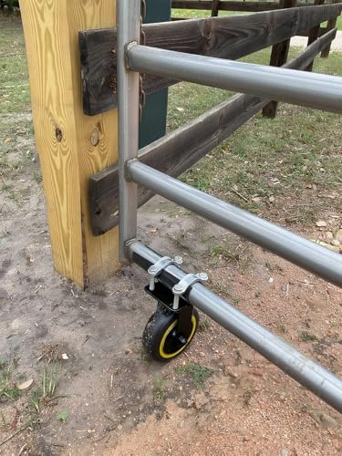 Image of 6 inch Black Gate Wheels for Metal Tube Gate - Fence Gate Wheel for Metal Swing Gate Farm Gate Wheel - 1 Pack