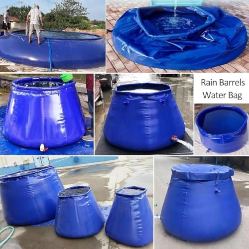 Foldable Emergency Water Storage Barrels, 5000L Rainwater Collection Bags, Agricultural Water Containers with Outlet, Portable Bladder Tank for Outdoor Watering