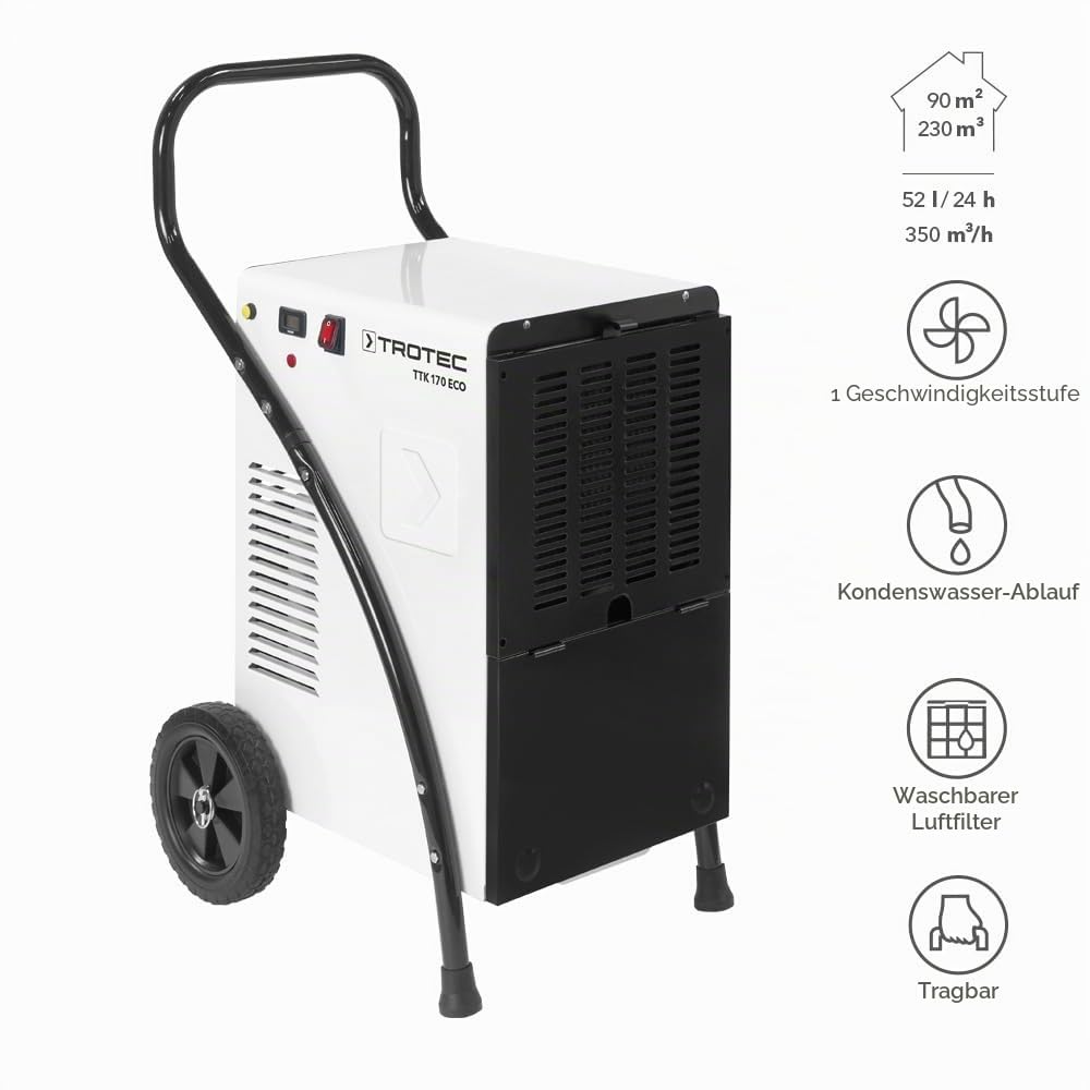 TROTEC TTK 170 ECO Luftentfeuchter Bautrockner mit Betriebsstundenzähler