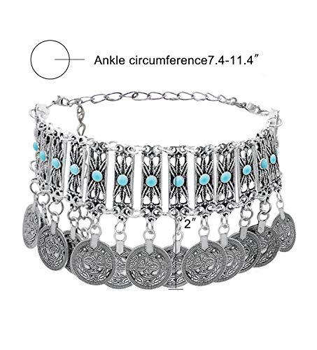 Bienvenu Vintage Style Coin Tassels Beach Ankle Chain Barefoot Sandal Beach Foot Jewelry,Silver_Style 5 #TOP5