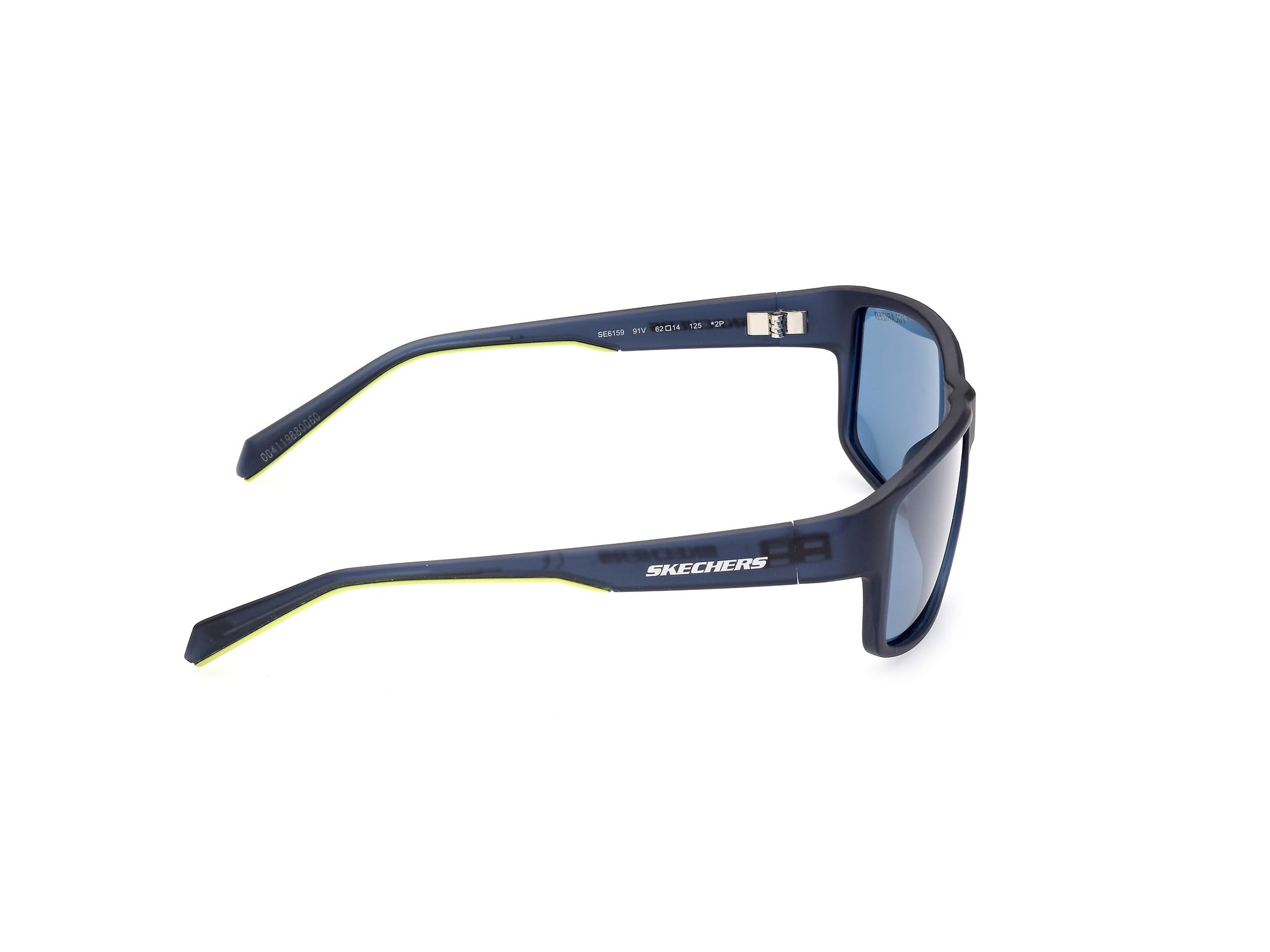 Skechers SE6159 Gafas de Sol para Hombre, Gafas de Sol Ligeras y Casual, Lentes Rectangulares, Lentes Ahumadas Polarizadas, Azul Opaco