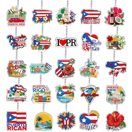 Image of Sureio 25 Pcs USA Souvenir Keychain Gifts Bulk Men California Los Angeles Texas Florida Chicago Silver Metal American Keyring