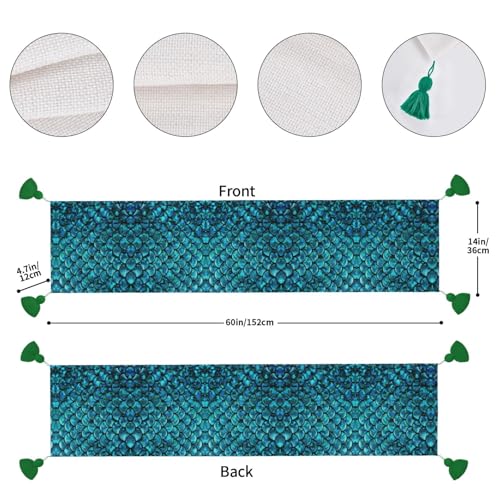 Chemin de table motif écailles de poisson pour protéger et décorer la table - 5
