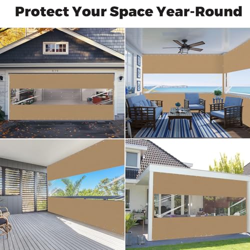 Upgraded Clear Vinyl Outdoor Curtains for Patio Waterproof, Clear Vinyl Patio Enclosure, Heavy Duty Tarp with Grommets, Rope and Zip Ties for Porch, Pergola, Gazebo, Balcony(8'H x 12'W) by Bstge - Image 7