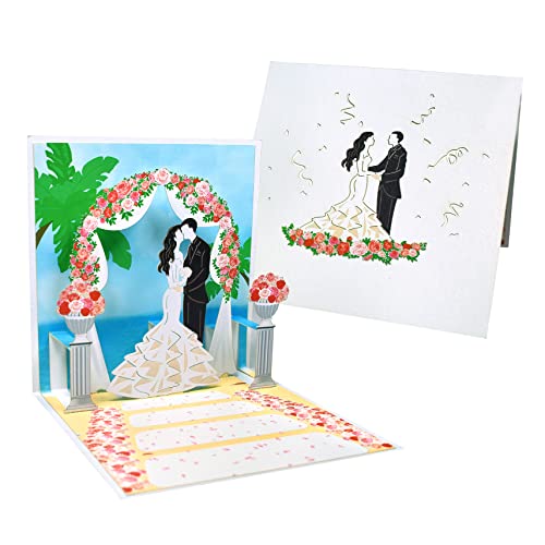 Greeting Art Wedding Pop Up Card - Popup Wedding Card For Couples With Envelope,Wedding Anniversary Card For Couple,Bride And Groom #TOP18