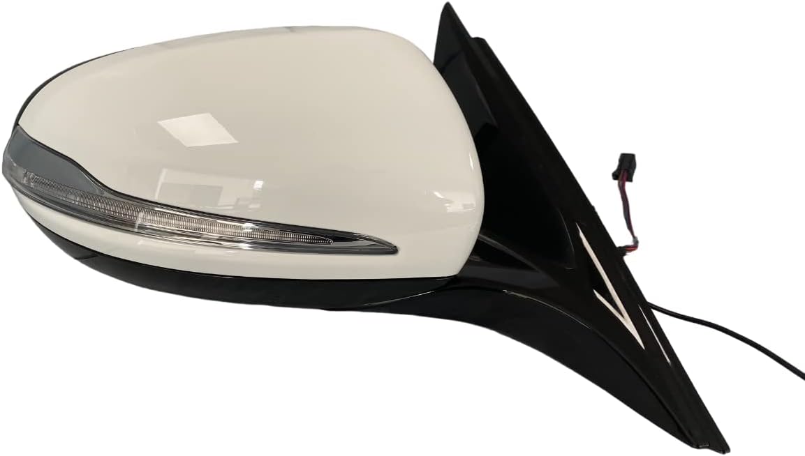 #115 8th Gear White Right Passenger Side Mirror with Blind Spot Compatible with Mercedes E200 E250 E300 E400 E450 E550 E43 E53 E63 AMG 2017 2018 2019 2020 E 200 E 250 E 300 E 400 E 450 E 550 E 43 E 53