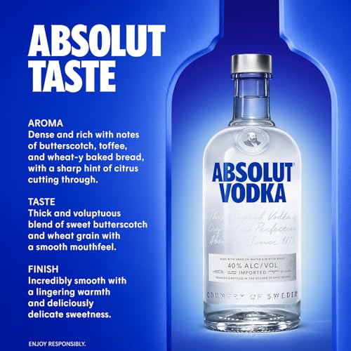 Absolut Vodka Swedish Vodka, 40% ABV, 1L, Made in Southern Sweden, Smooth & Rich, Award Winning Taste, Works Well for Cocktails - Image 2