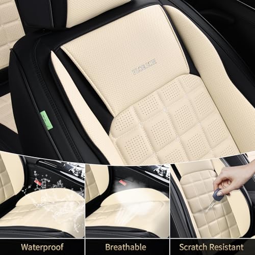 FLORICH Seat Cover, Leather Car Seat Covers Full Set, Waterproof Car Seat Protectors 5 Seats, Front and Rear Seat Covers for Cars, Breathable Automotive Seat Covers Protector Fit for Most Cars Truck by FLORICH - Used condition - Image 7