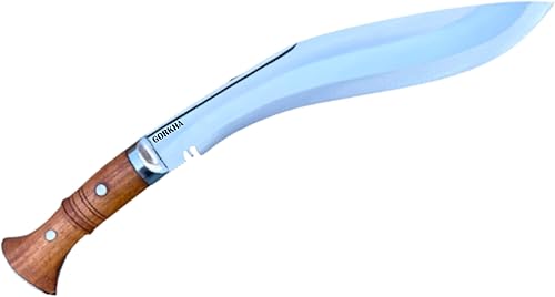 Miniatura 2 de Gorkha Cuchillo Kukri afgano de 11.5 pulgadas de hoja fija 2 khukuri más completo con funda de cuero y 2 cuchillos pequeños, hecho a mano en Nepal