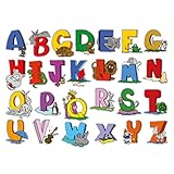 lepni.me English Alphabet Wall Art Letters with Animals | ABC for Kids and Toddlers | Cartoon Wall Stickers Decoration for Nursery Bedroom | Playroom | Classroom | Kindergarten (Medium, Alphabet)