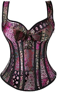 Women Sexy Boned Lace up Corsets and Strap Bustiers Top Overbust Shaper 5X-Large