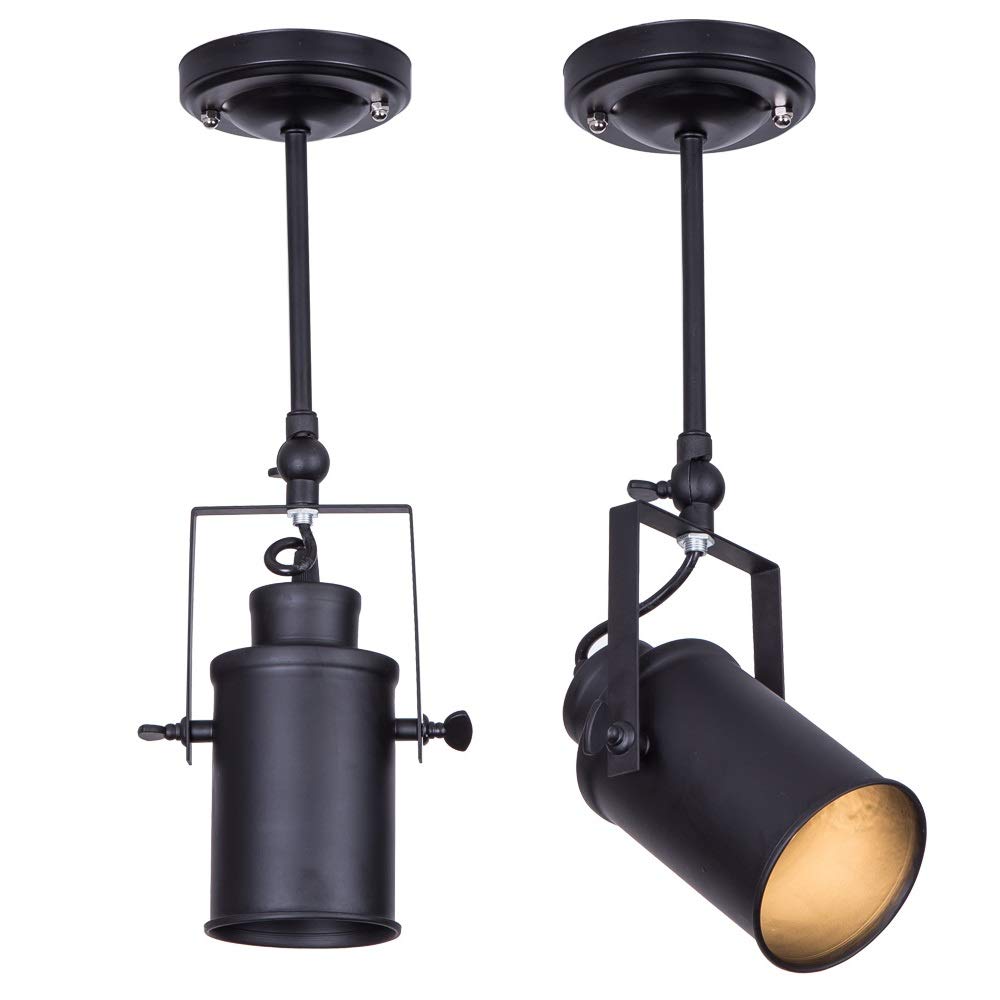 Czarna żelazna lampa sufitowa Retro industrialna Loft Nordic lampa wisząca do wystroju domu jadalnia kawiarnia bar sklep oprawa oświetlenia tła