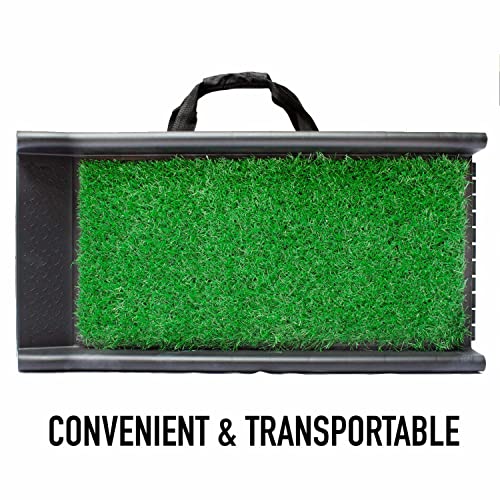 Downtown Pet Supply - Foldable Dog Ramp For Car - Safe & Portable Pet Ramp For Large Dogs With Turf Grass Traction Mat & Rubber Feet - Suv, Truck, Van & Car Accessories - 62In X 16In X 2.5In #TOP1