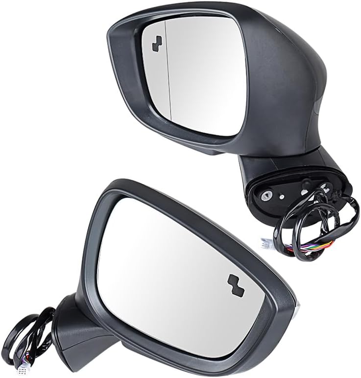 amopacorp For 2015 2016 Mazda CX-5 CX5 Pair Driver Passenger Side Exterior Door Rear View Mirror 9-pins Replace MA1320215 MA1321215 with Amber Turn Signal, Heated, Power Fold and Blind Spot Detection