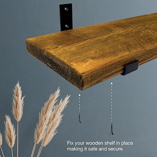 Top Notch Home and Living Heavy Duty Metal Shelf Brackets | Steel Up Brackets for Wooden Wall Shelves | Support 40kgs | Hardwearing | Incl Fixtures & Fittings
