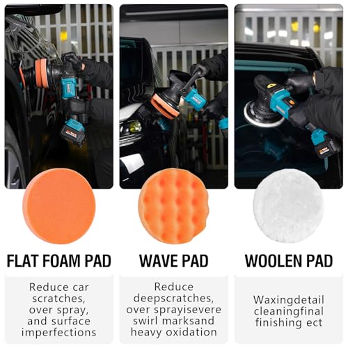 Berserker 20v Cordless Car Buffer Polisher, 6 Inch Brushless Dual Action Polishing Waxer Machine Kit w/ 4.0Ah Li-Ion Battery, 6 Variable Speed Up to 4800RPM for Car Detailing/Scratch Removing