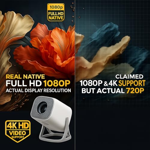 Image of Fire turtle Big Home Theater Projector | Full HD 1080p LED Projector with HDMI, USB, AV, VGA | 200 inch Display Support | Compatible with TV Stick, Laptop, Smartphone (HD-Projector)