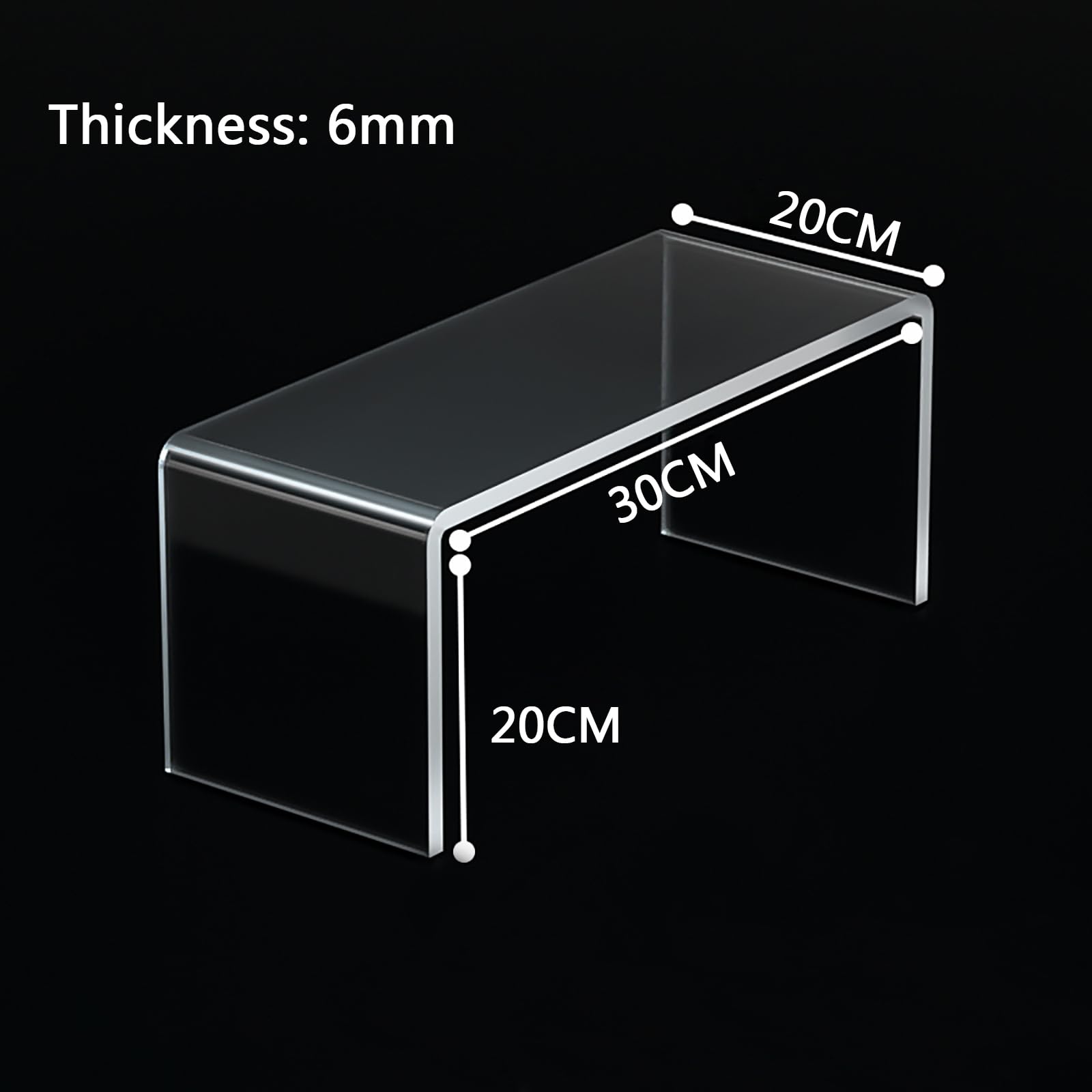 Acryl Risers Display Stand, 6 mm dicke, durchsichtige Ständererhöhungen, multifunktional for Cupcakes, Figuren, Kosmetika, Sammlerstücke, 25 x 15 x 15 cm, 40 x 30 x 20 cm ( Size : 30 x 20 x 20cm )