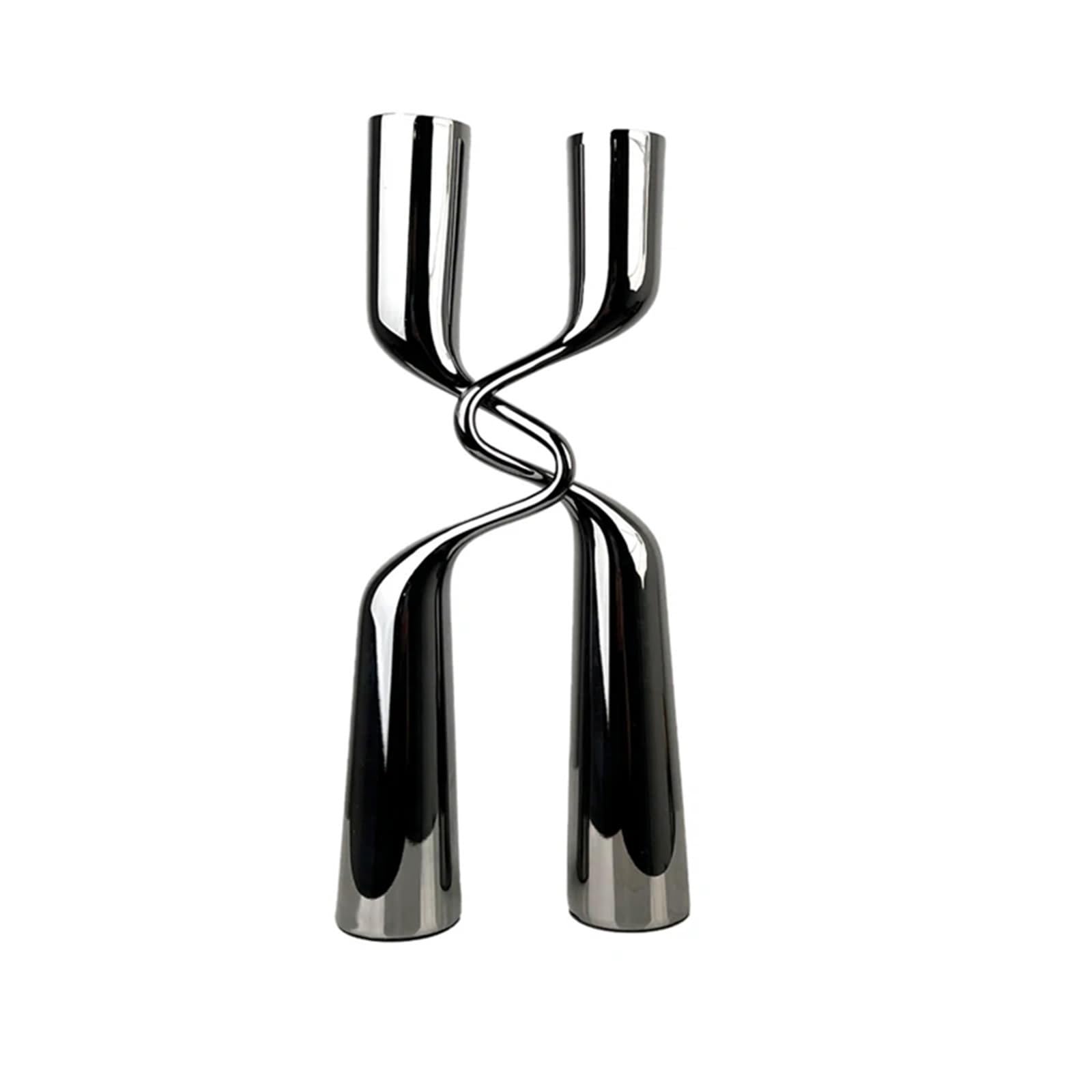 Metal Candle Holder Metal Candle Holders Creativity Candlesticks Modern Home Decoration for Candles Room Decor(Black-2PCS)
