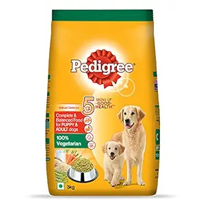 Pedigree 100% Vegetarian Adult Dry Dog Food, 3 Kg Pack