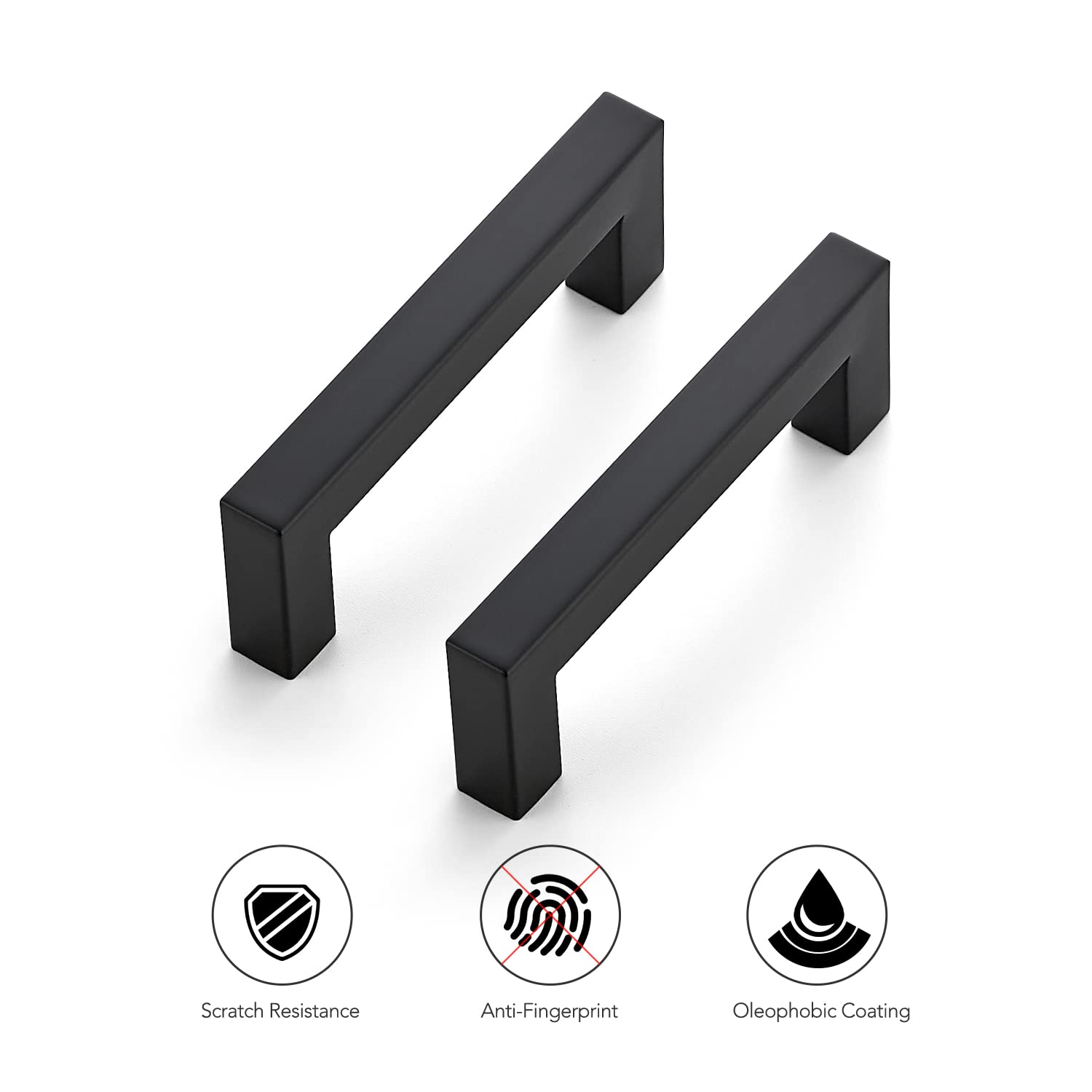 Ravinte 20 Pack 3-1/2 Inch Kitchen Square Cabinet Handles Matte Black Cabinet Pulls Black Drawer Pulls Kitchen Cabinet Hardware Kitchen Handles