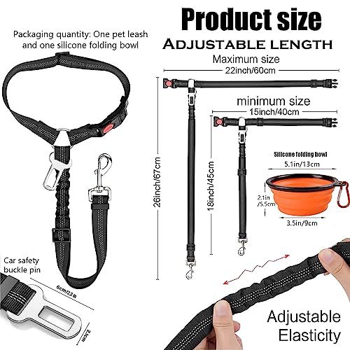 Anschnallgurt Hund Hundegurt Auto Zubehör Hundeanschnaller Hundegeschirr Sicherheitsgurt Autogurt Hunde Gurt Sicherheitsgeschirr fürs Auto, 1+1
