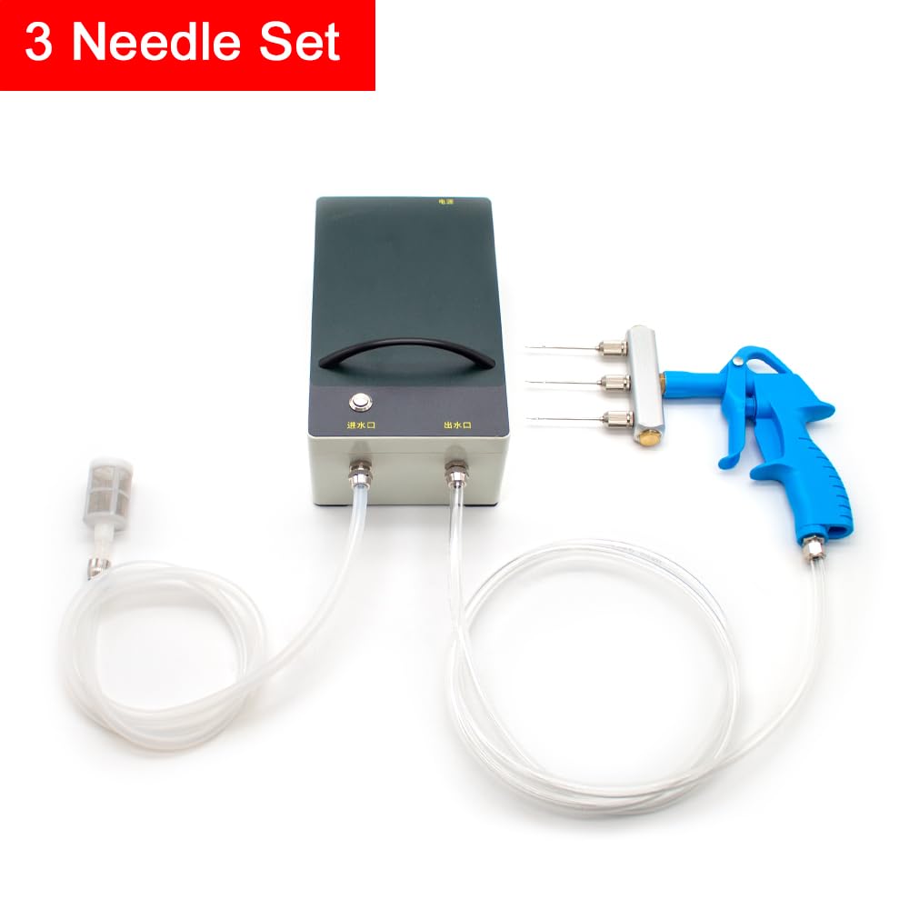 iDili Electric Meat Saline Syringe Pump, High Pressure Bacon Pump Gun Electric Injector Meat Processor with 316 Stainless Steel Needle (3 Needles)