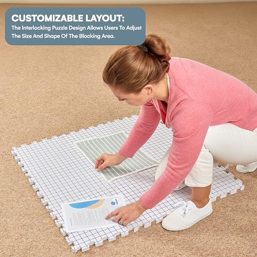 Image of Blocking Mats for Knitting and Crochet Projects - Extra Thick Blocking Boards for Crochet Projects - Block Mats for Knitting with Grids, 150 T-Pins and Storage Bag - Pack of 9