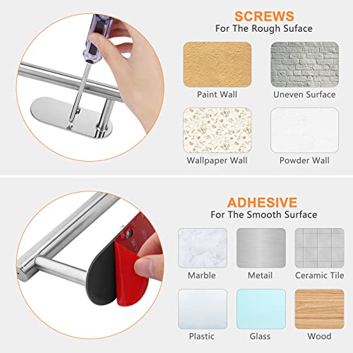 Nhznjk Adjustable Paper Towel Holder, Paper Towel Rack Under Cabinet,Toilet Paper Holder And Wall Mount Towel Rack Stainless Steel Multipurpose Self Adhesive Or Screw Drilling For Kitchen Bathroom #TOP6