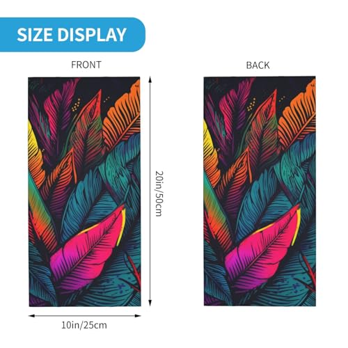 Neck Gaiter Face Mask UV Protector Scarf Breathable Windproof Face Cover Colorful tropical leaves pattern Balaclava Summer Cooling Gator Cover Seamless Bandana Head Wrap for Men Women3