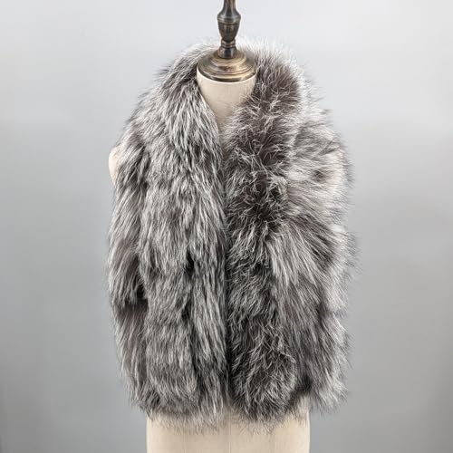 LVCOMEFF Women Real Fox Fur Scarf Furry Fluffy Luxurious Multicolor Winter Warm4