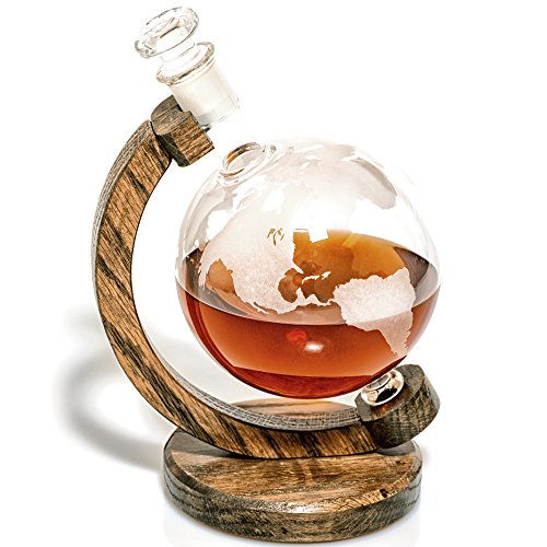 Flash Sale Etched Globe Decanter for Alcohol, Bourbon, Scotch, Whiskey, Wine Decanter – Wine Gift for Boss or Anniversary Gifts for Couple, Unique Gift for Wine Lovers, Wedding Anniversary Gift – 1000ml