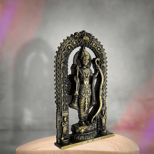 Image of Artbiz Metal Collection Ram Lalla Murti | 6 Inch Brass Lord Ram Idol for Home Temple | Ayodhya Shri Ram Statue | Metal Murti for Mandir, Office & Home Decor | Spiritual Gift Item (Brass)