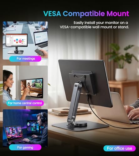 Image of 15.6 inch Touchscreen Monitor,VGA DVI HDMI VESA for Industrial (dark black) | 10-point touch,Quick response,Dual-Speaker,178viewing angle,400nits,2000:1,72%NTSC,IPS,remote control,PC,Laptop,RPi,POS