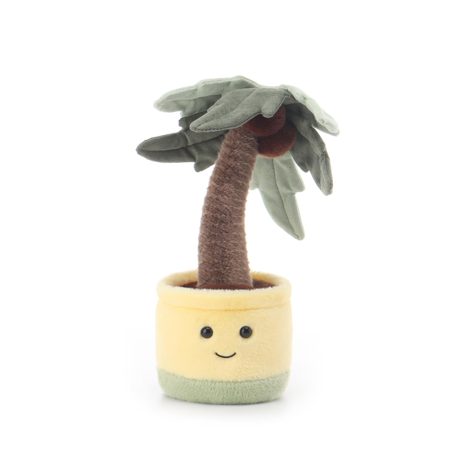 Apricot Lamb Potted Coconut Tree Plant Soft Stuffed Animals Plush Toys 10"