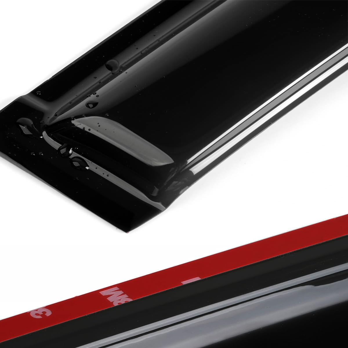 Lightronic WV194557 In-Channel Side Window Visor Deflector Vent Rain Guard, Dark